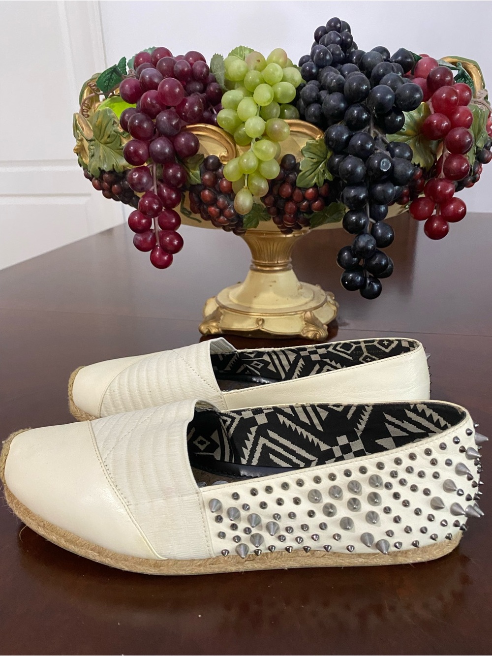 Sam Edelman Cream Studded Slip-On Flats